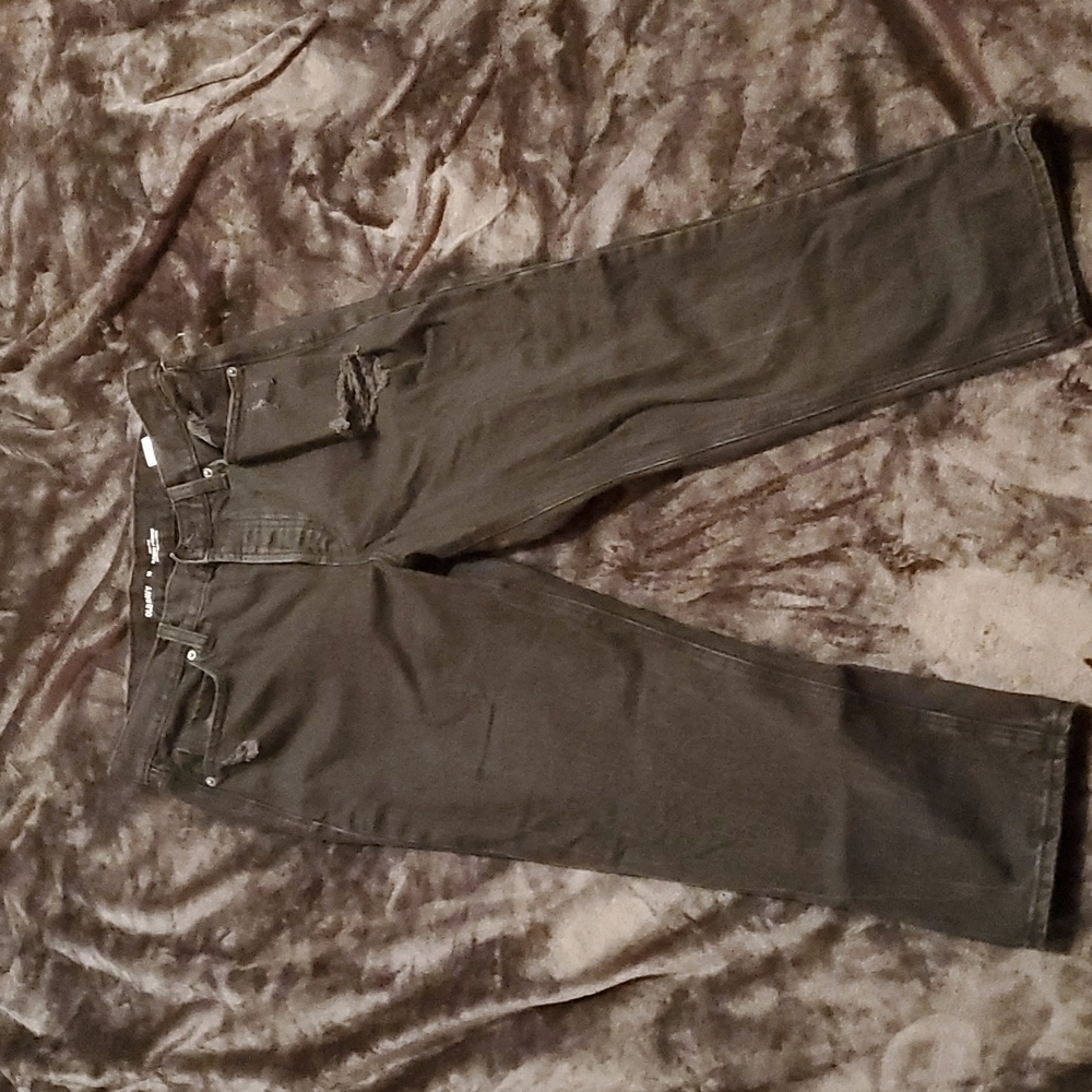 Size 10,slouchy straight, high rise, Old Navy black jeans.